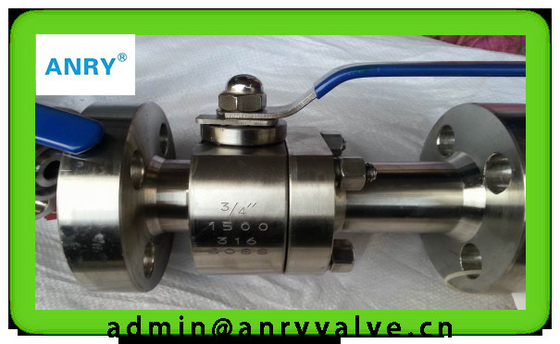 Flanged RF Forged Steel Ball Valve  F304 F316  800lbs 1500lbs 3 Pieces